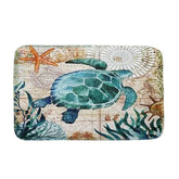 Sea Style Turtle Octopus Bath Mat Flannel Whale Bathroom Non-Slip Mat Home Decoration Seahorse Door Mat Badmat Tapis De Bain