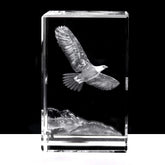 3D Eagle Paperweight(Laser Etched) in Crystal Glass Cube Birthday/Christmas Gifts(No Included LED Base)(3.1X2X2 Inch)