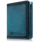 “Waltlet” Leather RFID Blocking Wallet with Magnetic Clasp Blue