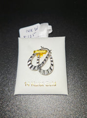 14K White Gold Hoops