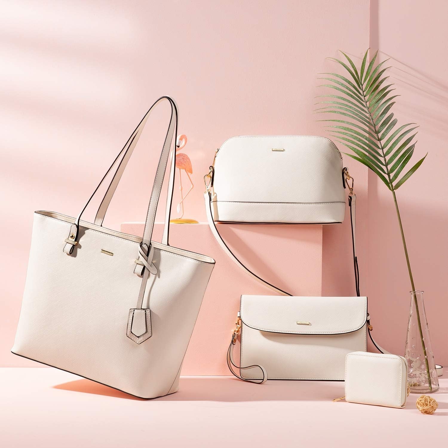 Handbags for Women Shoulder Bags Tote Satchel Hobo 3Pcs Purse Set
