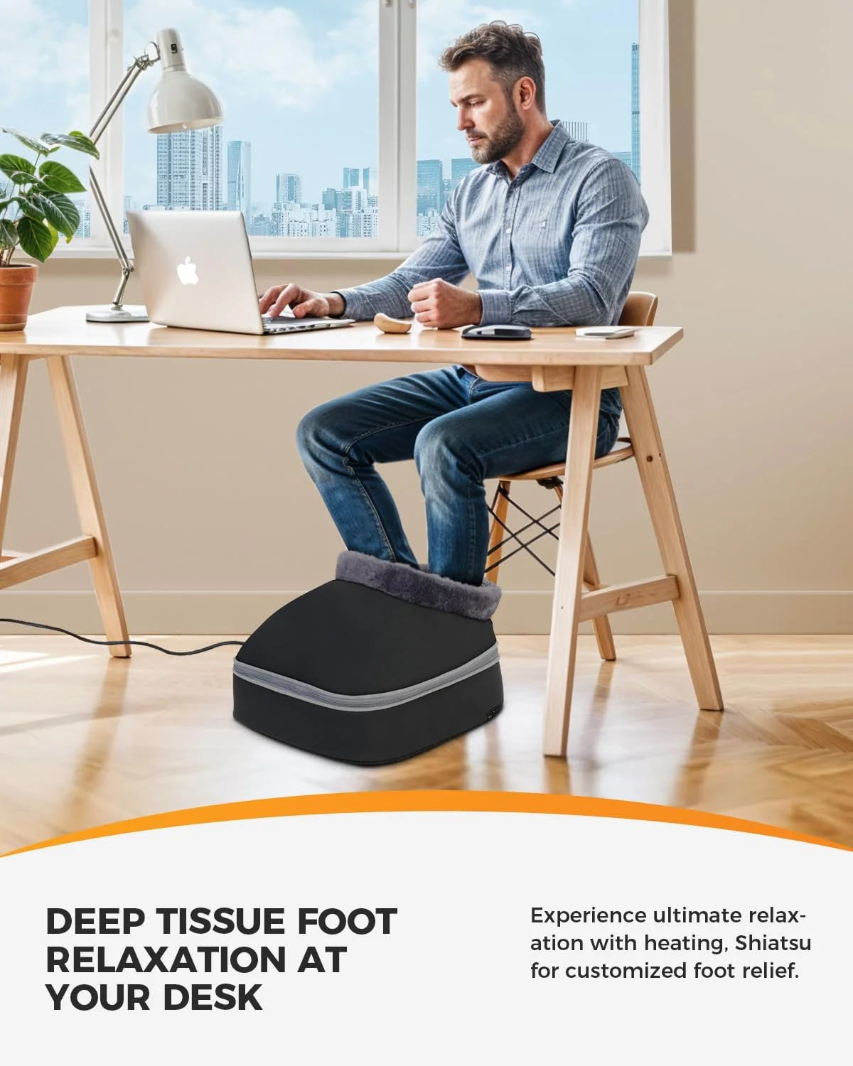 Shiatsu Foot Massager with Heat, Foot Warmer for Tired Blood Circulation, Size 13