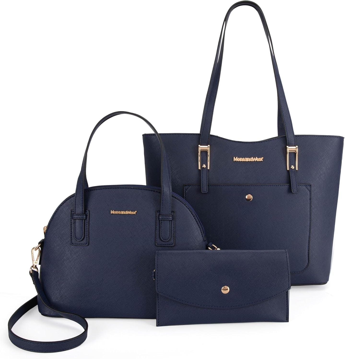 3PCS Purses for Women Tote Bag and Wallet Set Shoulder Satchel Handbags