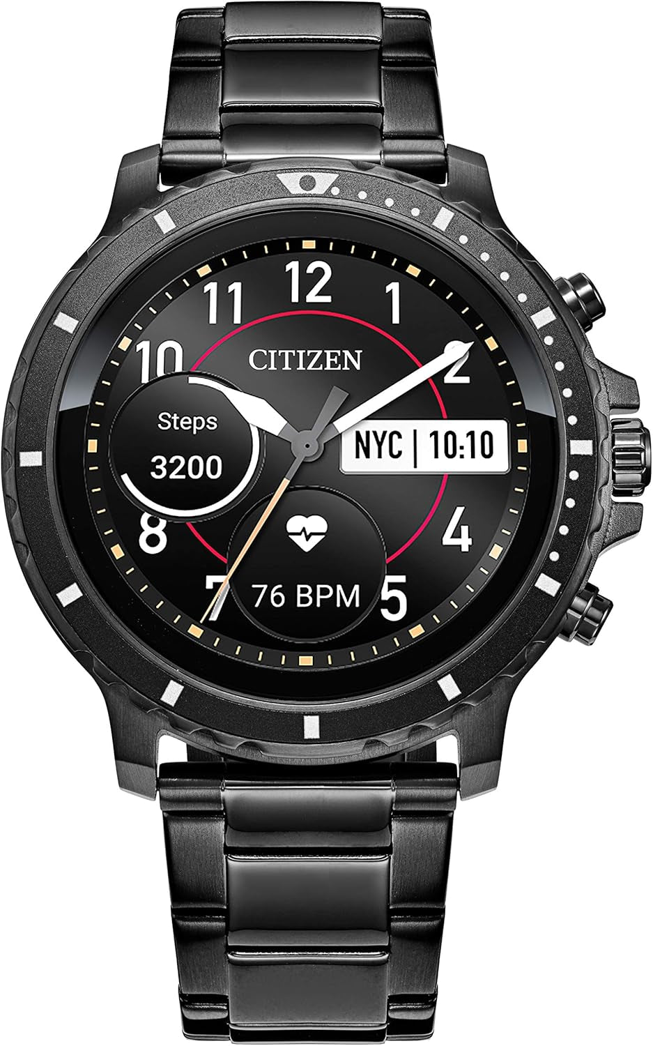 CZ Smart Gen 1 Stainless Steel Smartwatch Touchscreen, Heartrate, GPS, Speaker, Bluetooth, Notifications, Iphone and Android Compatible, Powered by Google Wear OS