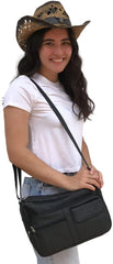 Medium Leather Handbag | Ladies Shoulder Bag | Organizer W Built in Wallet