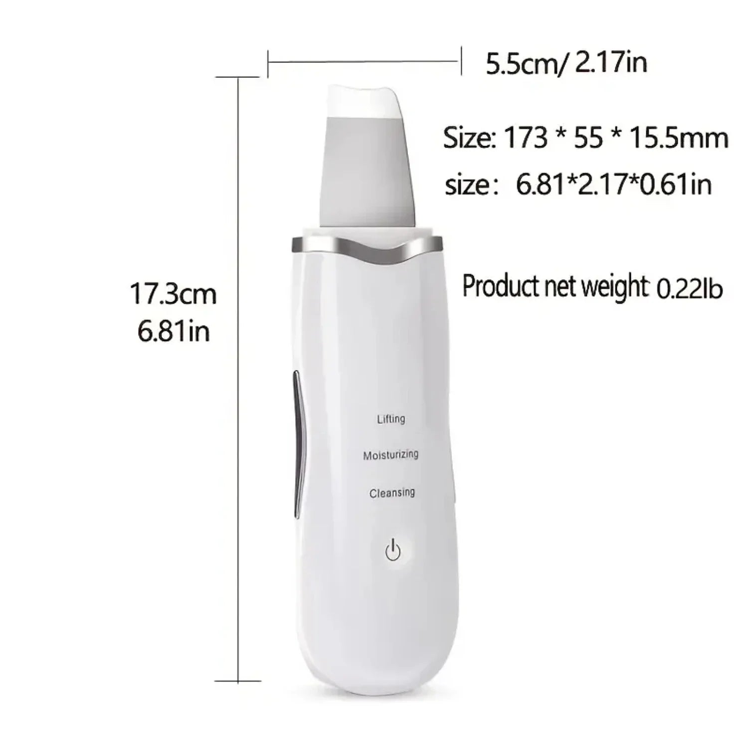 Ultra Portable Ultrasonic Deep Cleaning Face Scrubber for Beauty Personal Care - USB Rechargeable Skin Scrubber with Dermabrasio