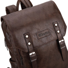 Wrangler Women's Leather Laptop Backpack Purse - Fashionable Pink and Coffee Design