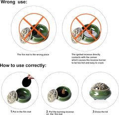 Ceramic Home Decoration Incense Sticks or Cones Burner Porcelain Incense Holder