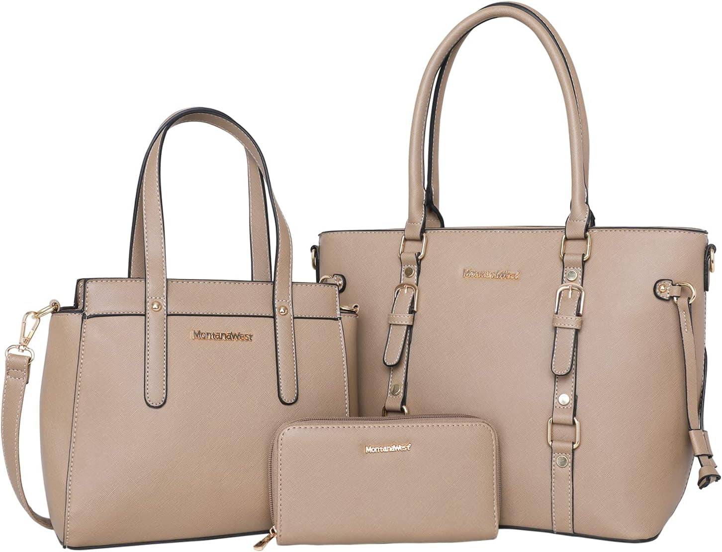 3PCS Purses for Women Tote Bag and Wallet Set Shoulder Satchel Handbags