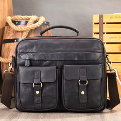 100% Leather Laptop Bag 15.6 Men'S Briefcases Genuine Leather Shoulder Bag for Men Handbags Designer Bags for Document A4
