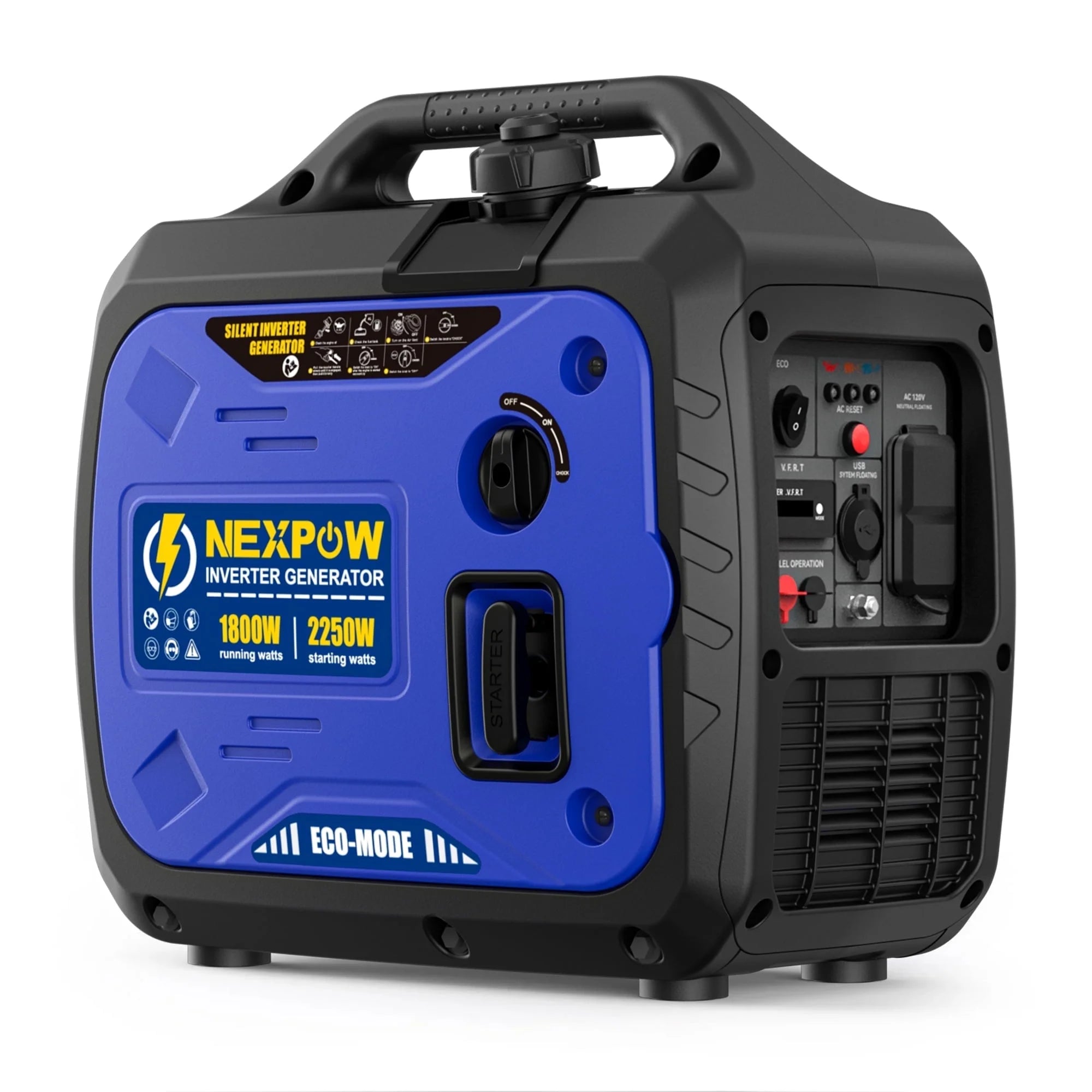 3500W Portable Inverter Generator, Dual Fuel Super Quiet Generator, Eco-Mode Feature, Parallel Capability, EPA Compliant, Lightweight for Backup Home & Camping