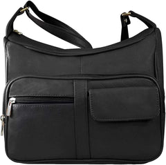 Medium Leather Handbag | Ladies Shoulder Bag | Organizer W Built in Wallet