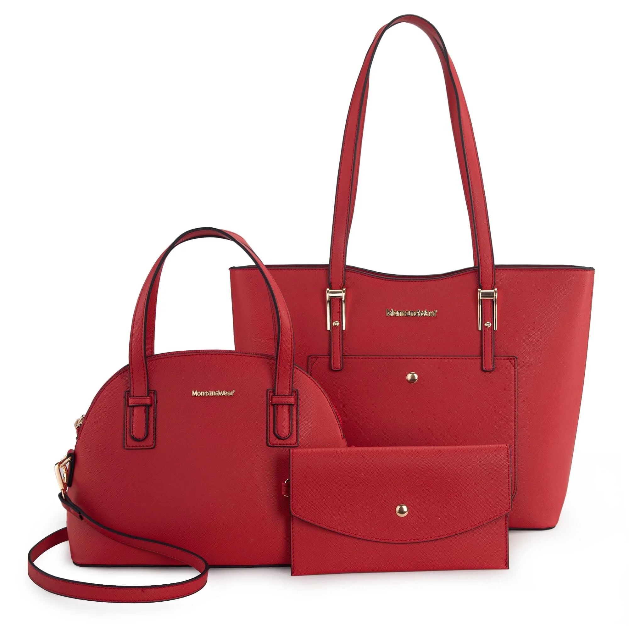 Women's 3-Piece Purse Set: Tote Bag, Handbag, and Wallet with Shoulder and Crossbody Options