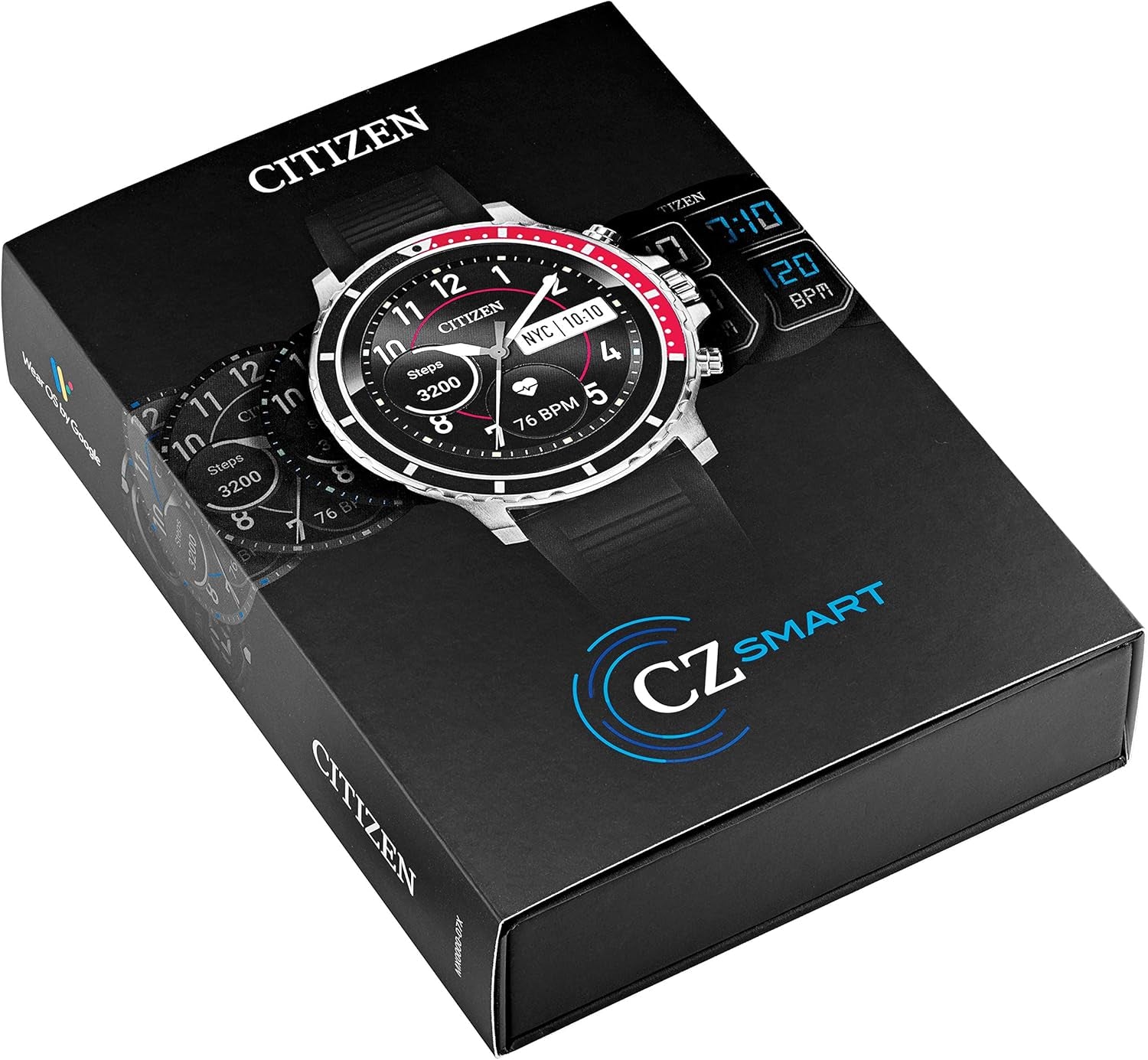 CZ Smart Gen 1 Stainless Steel Smartwatch Touchscreen, Heartrate, GPS, Speaker, Bluetooth, Notifications, Iphone and Android Compatible, Powered by Google Wear OS