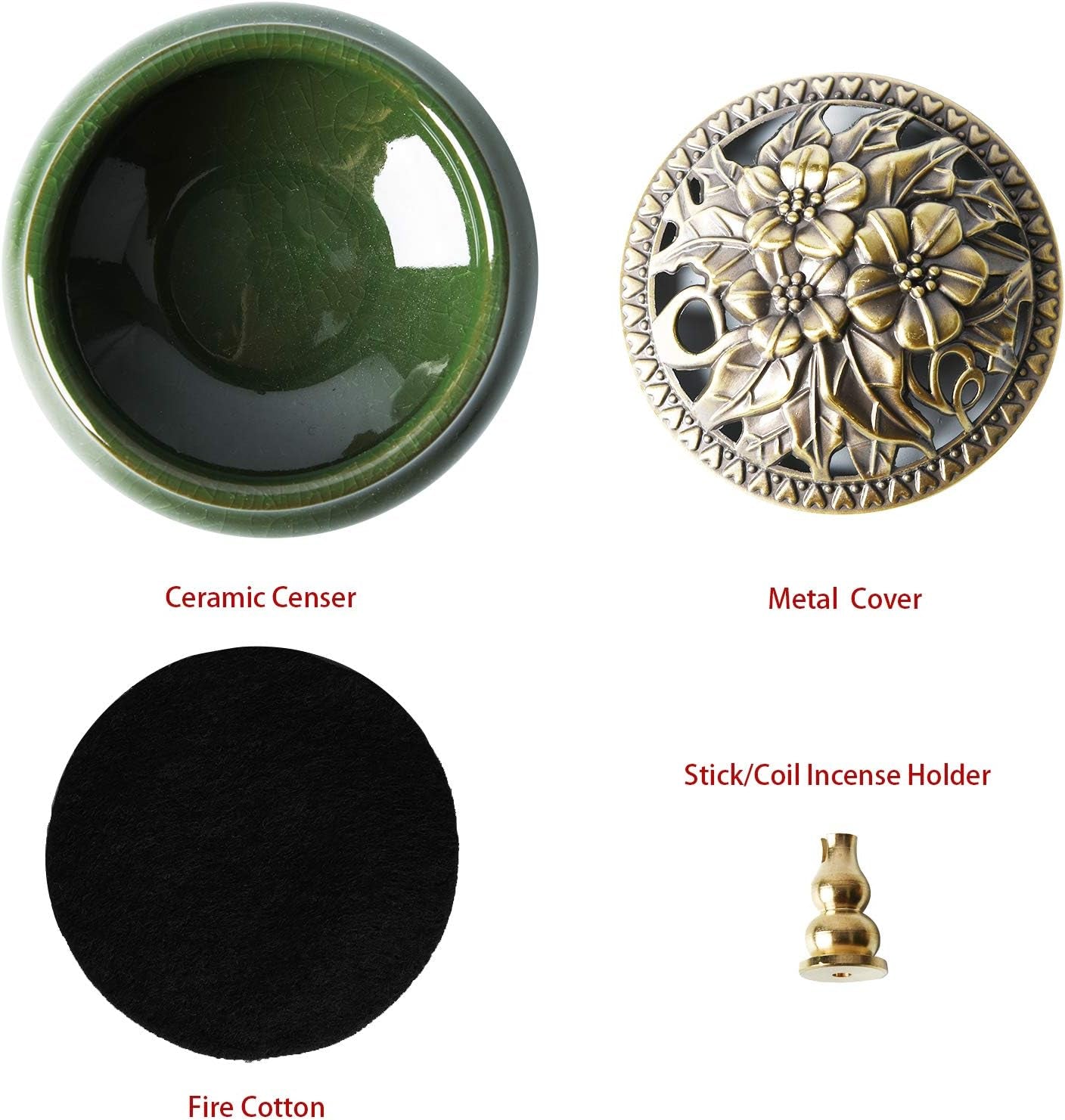 Ceramic Home Decoration Incense Sticks or Cones Burner Porcelain Incense Holder