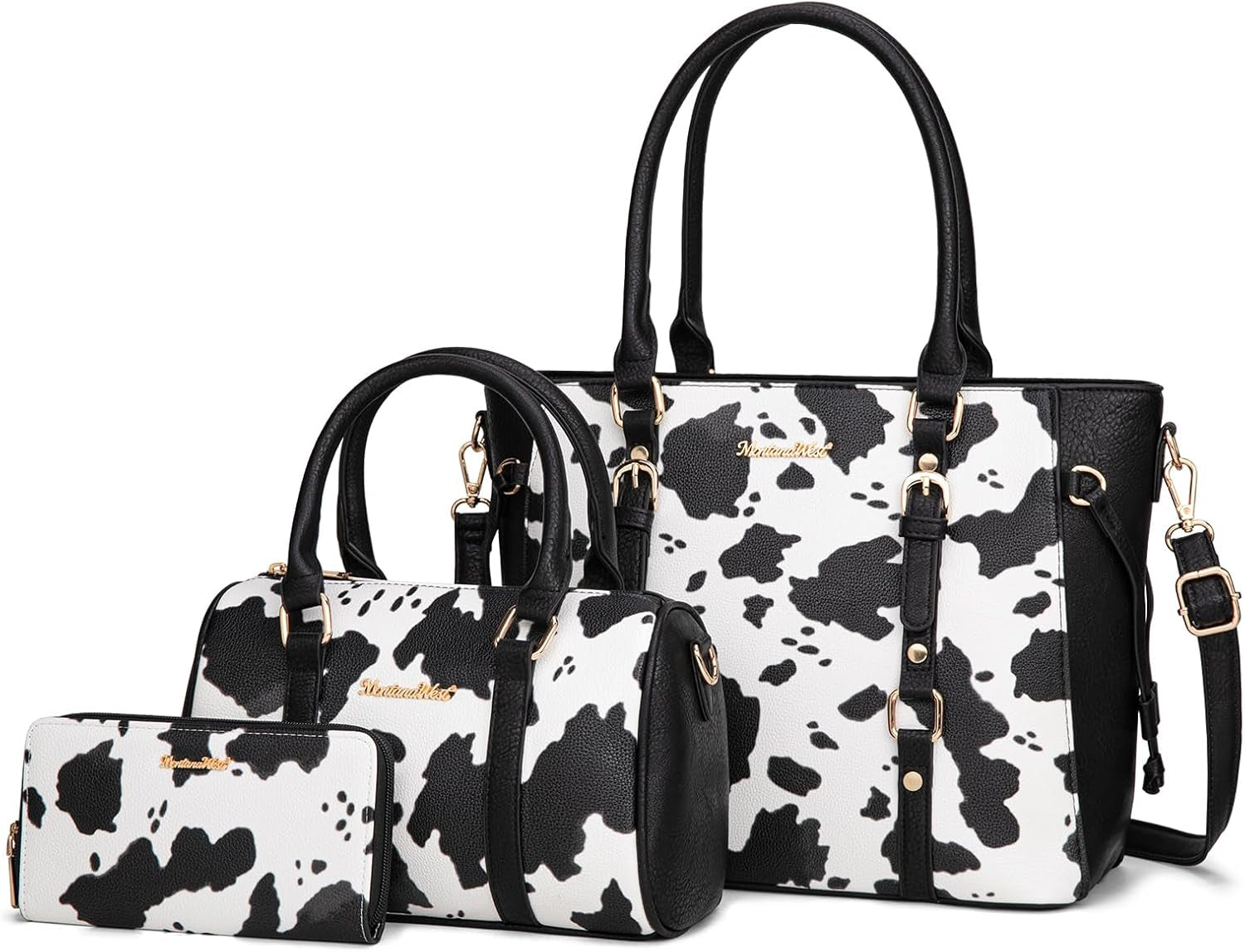 3PCS Purses for Women Tote Bag and Wallet Set Shoulder Satchel Handbags