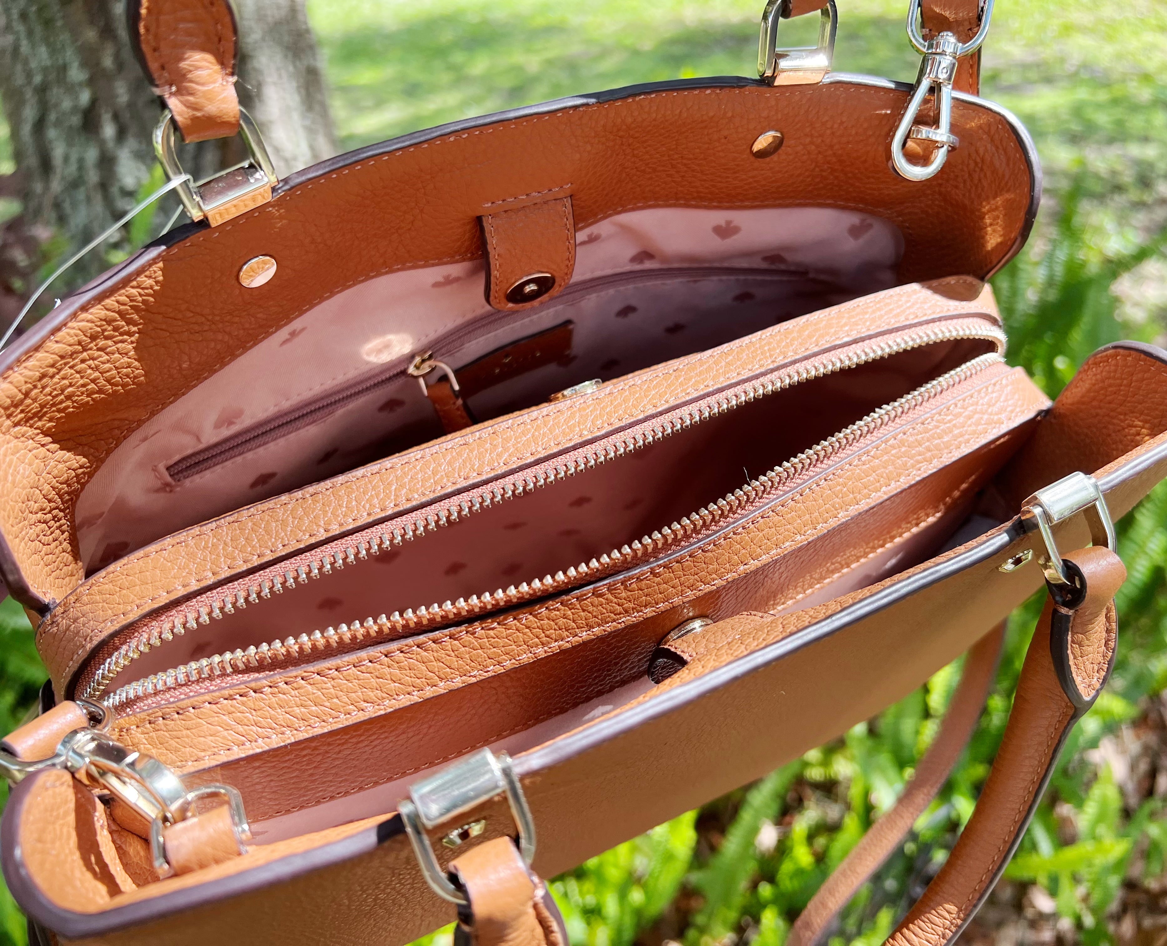 Leila Medium Triple Compartment Satchel Gingerbread