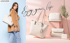 Handbags for Women Shoulder Bags Tote Satchel Hobo 3Pcs Purse Set