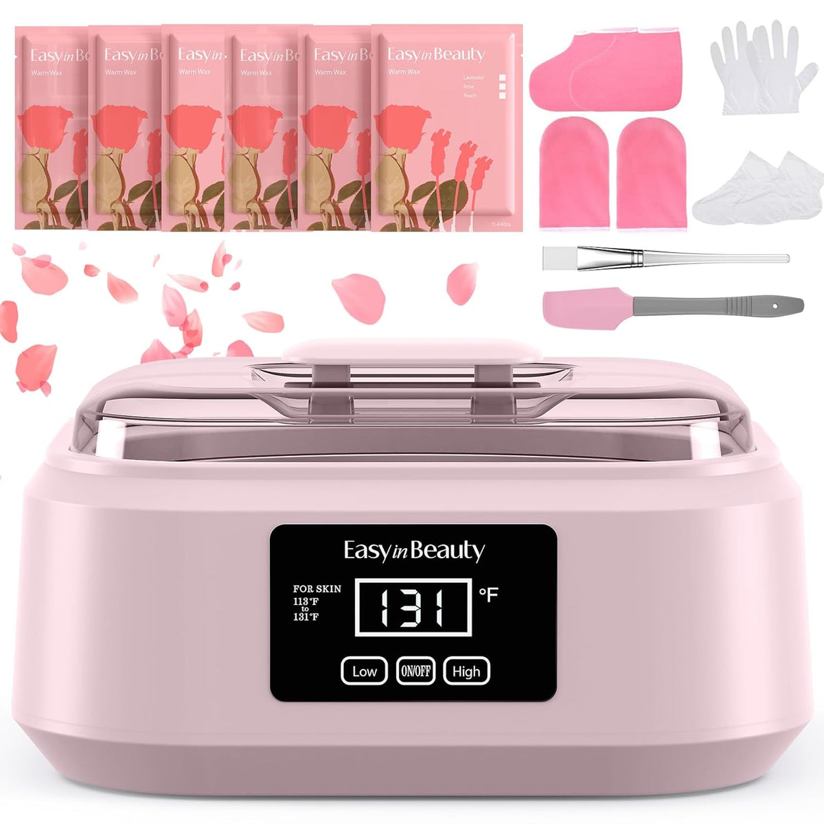 Paraffin Wax Machine for Hand and Feet, Touchscreen 3000Ml Paraffin Wax Warmer with 6 Packs Rose Wax (2.64 Lbs), Paraffin Hot Wax Spa for Therapy, Paraffin Bath for Smooth & Soft Skin