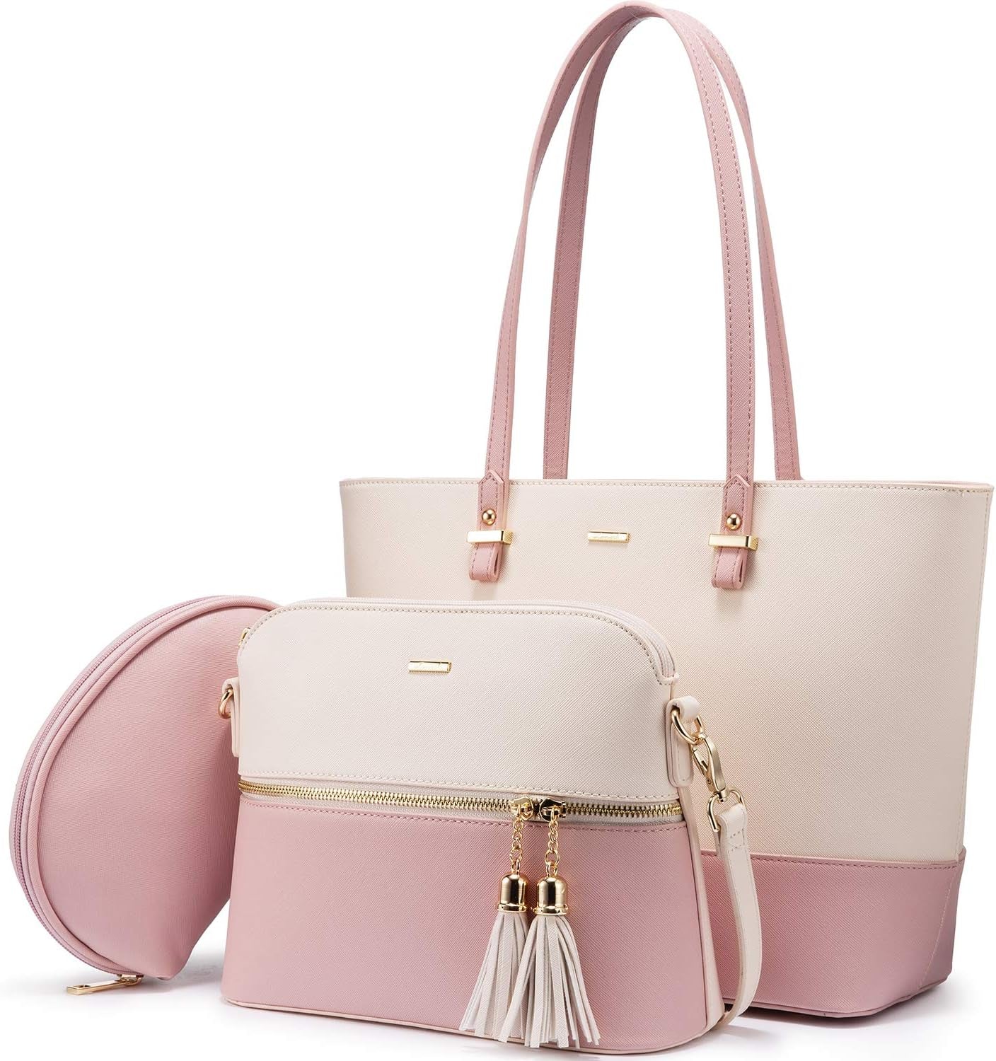 Handbags for Women Shoulder Bags Tote Satchel Hobo 3Pcs Purse Set