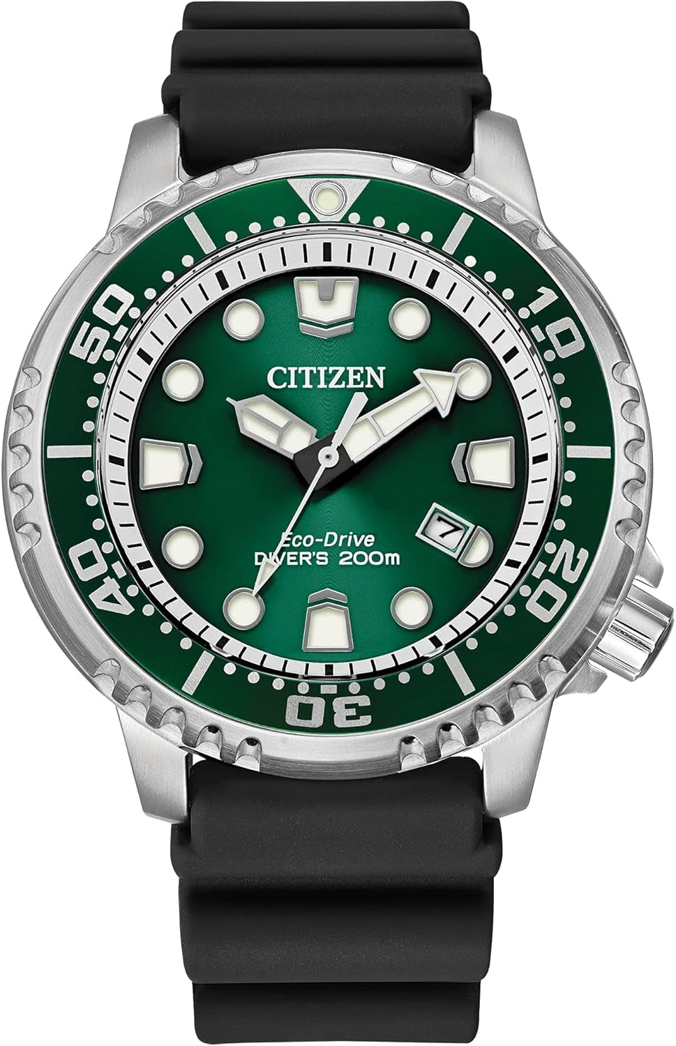 Promaster Dive Eco-Drive Watch, 3-Hand Date, ISO Certified, Luminous Hands and Markers, Rotating Bezel