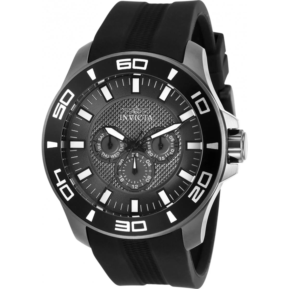 30112 Men'S Pro Diver Chrono Grey Dial Black Strap Watch