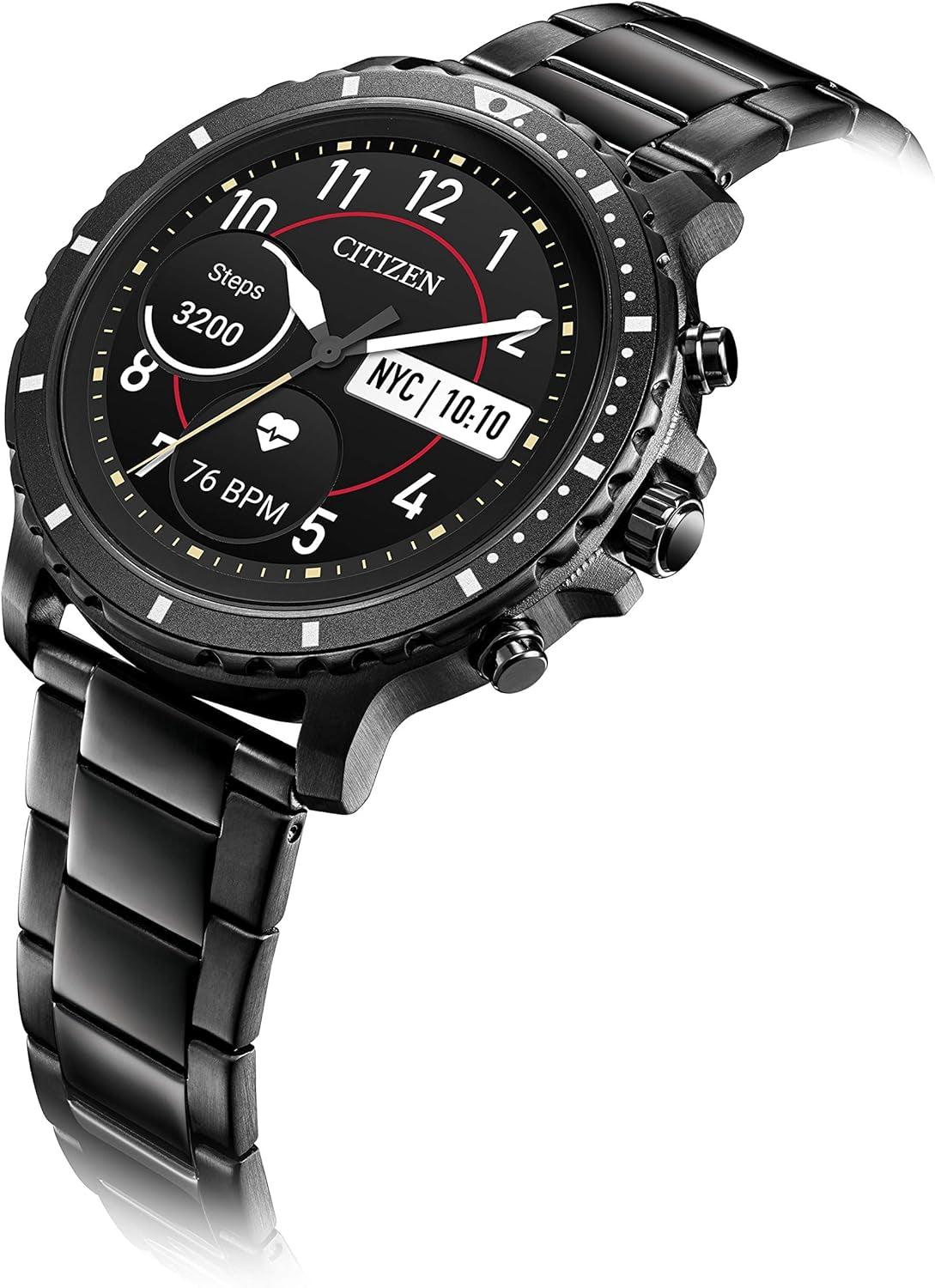 CZ Smart Gen 1 Stainless Steel Smartwatch Touchscreen, Heartrate, GPS, Speaker, Bluetooth, Notifications, Iphone and Android Compatible, Powered by Google Wear OS