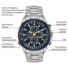 Men'S Eco-Drive Blue Angels World Chronograph A-T Watch AT8020-54L