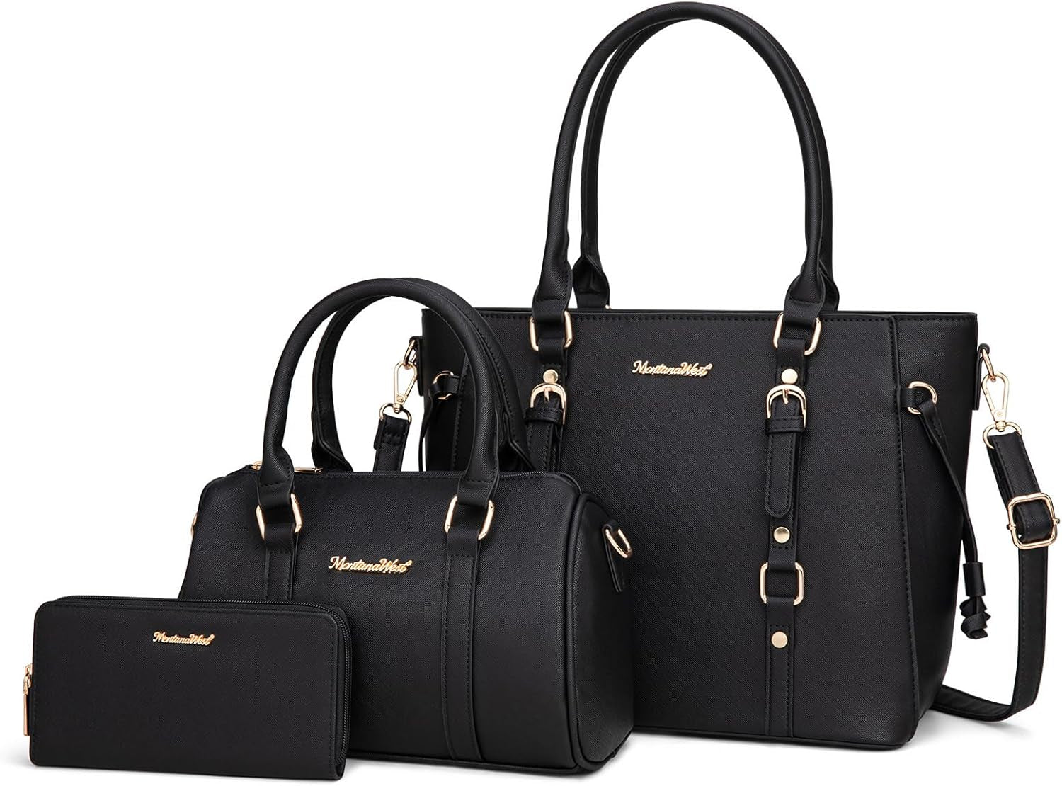 3PCS Purses for Women Tote Bag and Wallet Set Shoulder Satchel Handbags