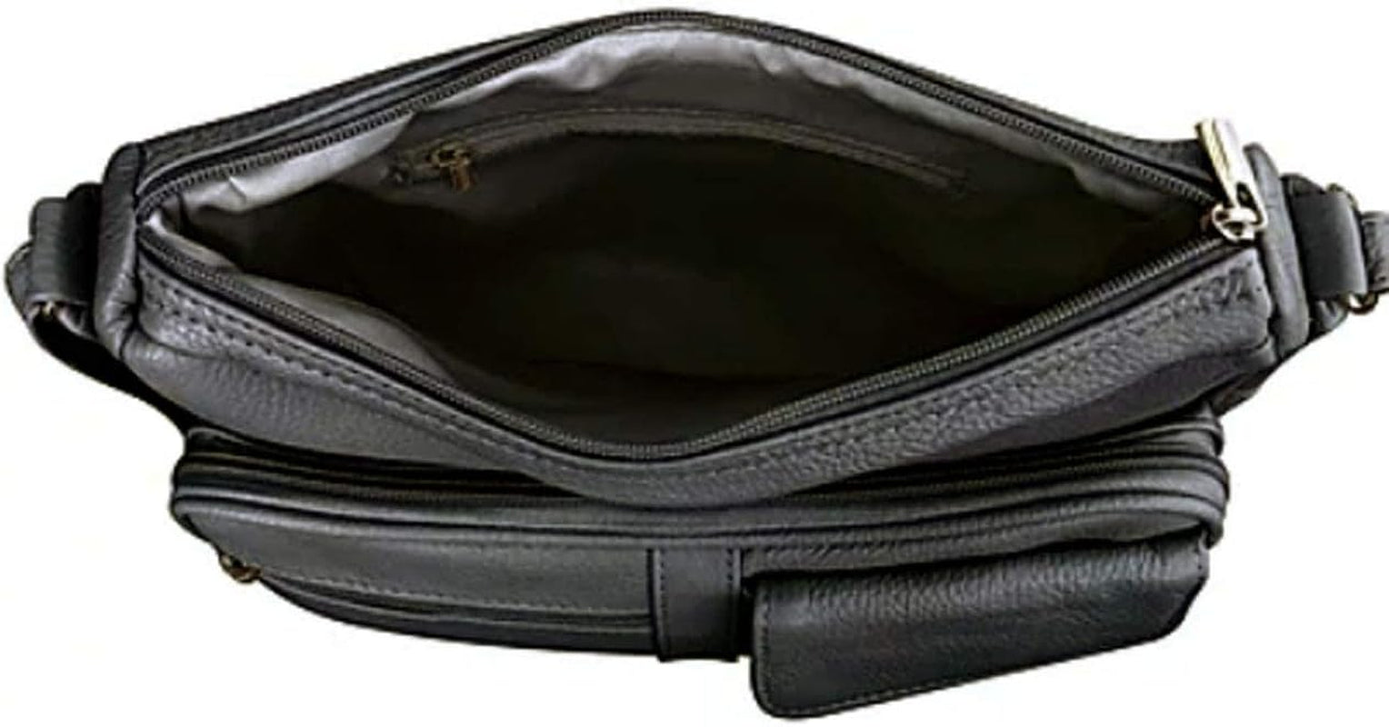 Medium Leather Handbag | Ladies Shoulder Bag | Organizer W Built in Wallet