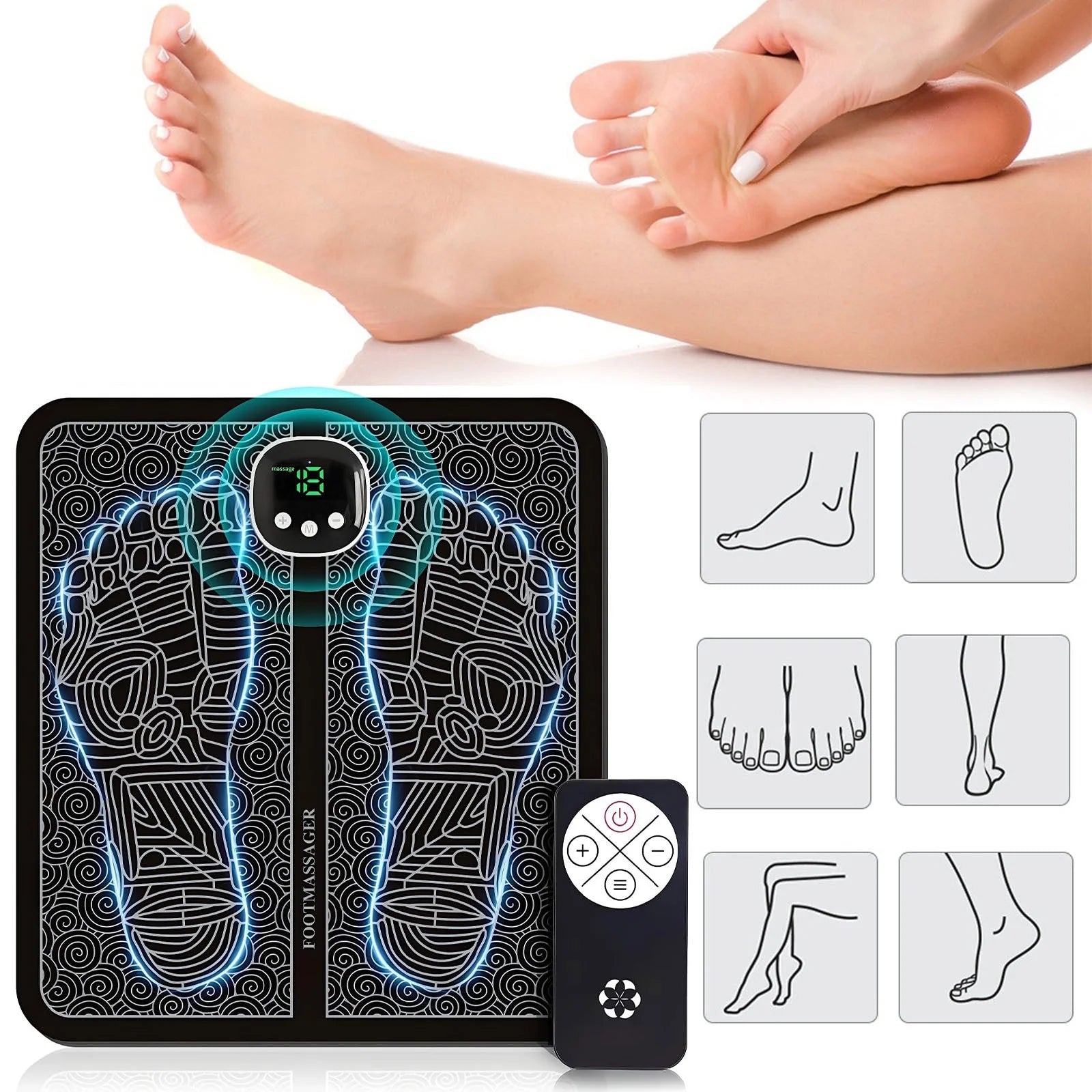 Foot Massager for Neuropathy Feet, Whole Body Massager for Neuropathy, Foot Massager for Circulation and Pain Relief, for Those Who Stand and Work All Day