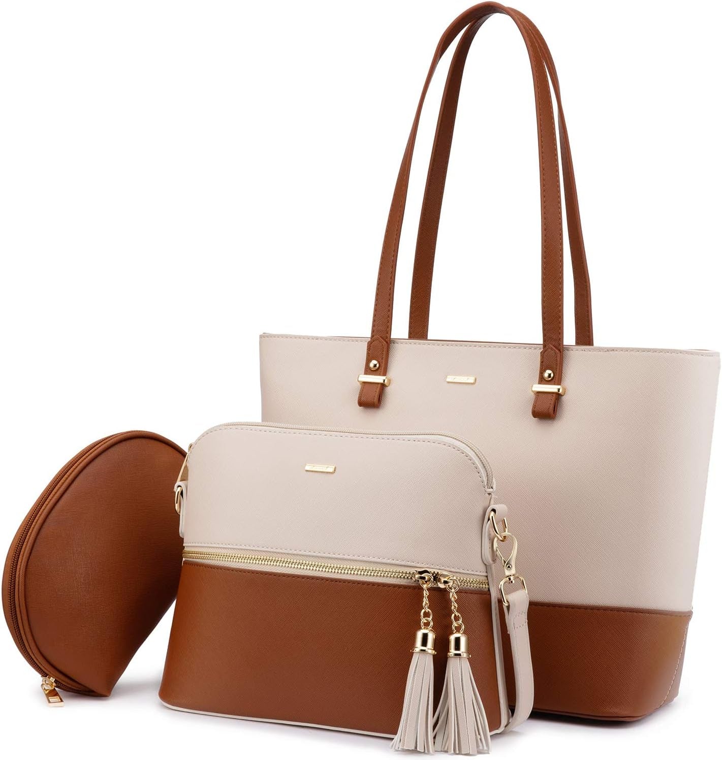 Handbags for Women Shoulder Bags Tote Satchel Hobo 3Pcs Purse Set