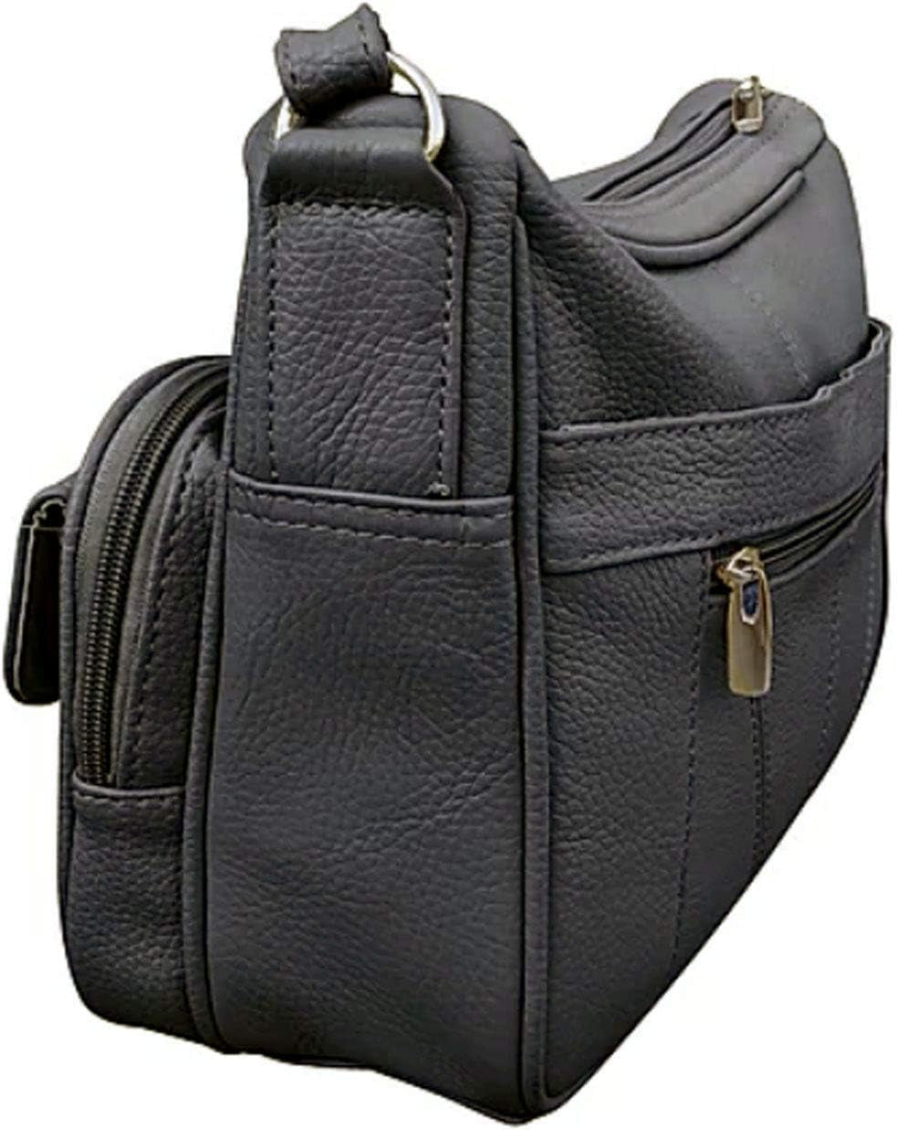 Medium Leather Handbag | Ladies Shoulder Bag | Organizer W Built in Wallet