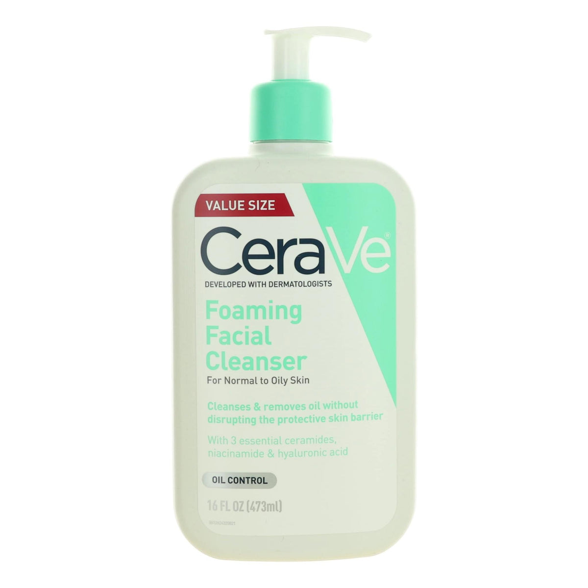 CeraVe Foaming Face Wash by CeraVe, 16 oz Facial Cleanser for Normal to Oily Skin