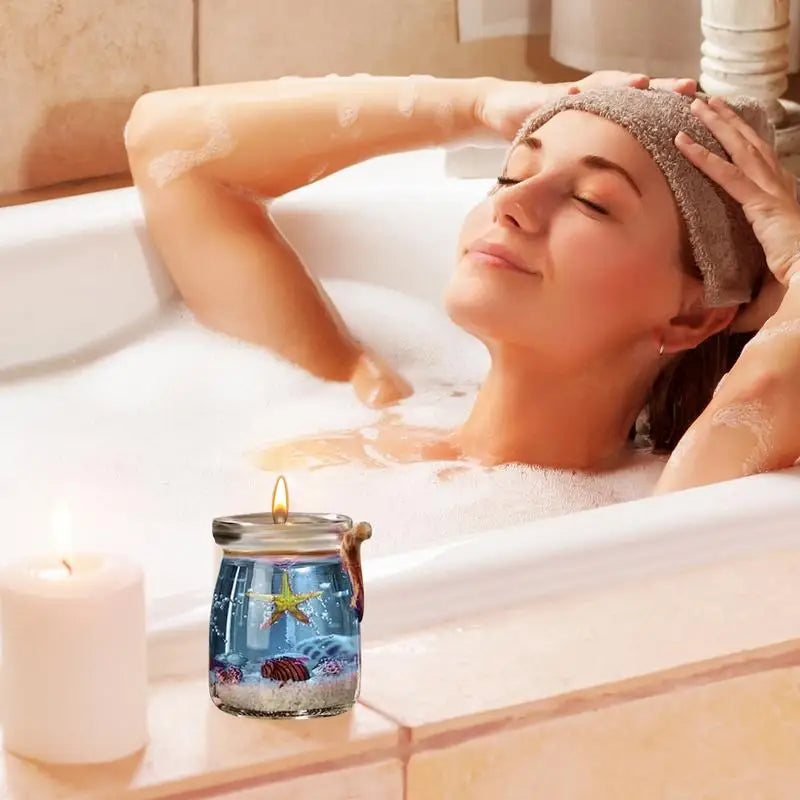 Scented Candles Sea Theme Gel Wax Home Air Freshener Aromatherapy Jar Candles Wedding Birthday Gift Home Decoration