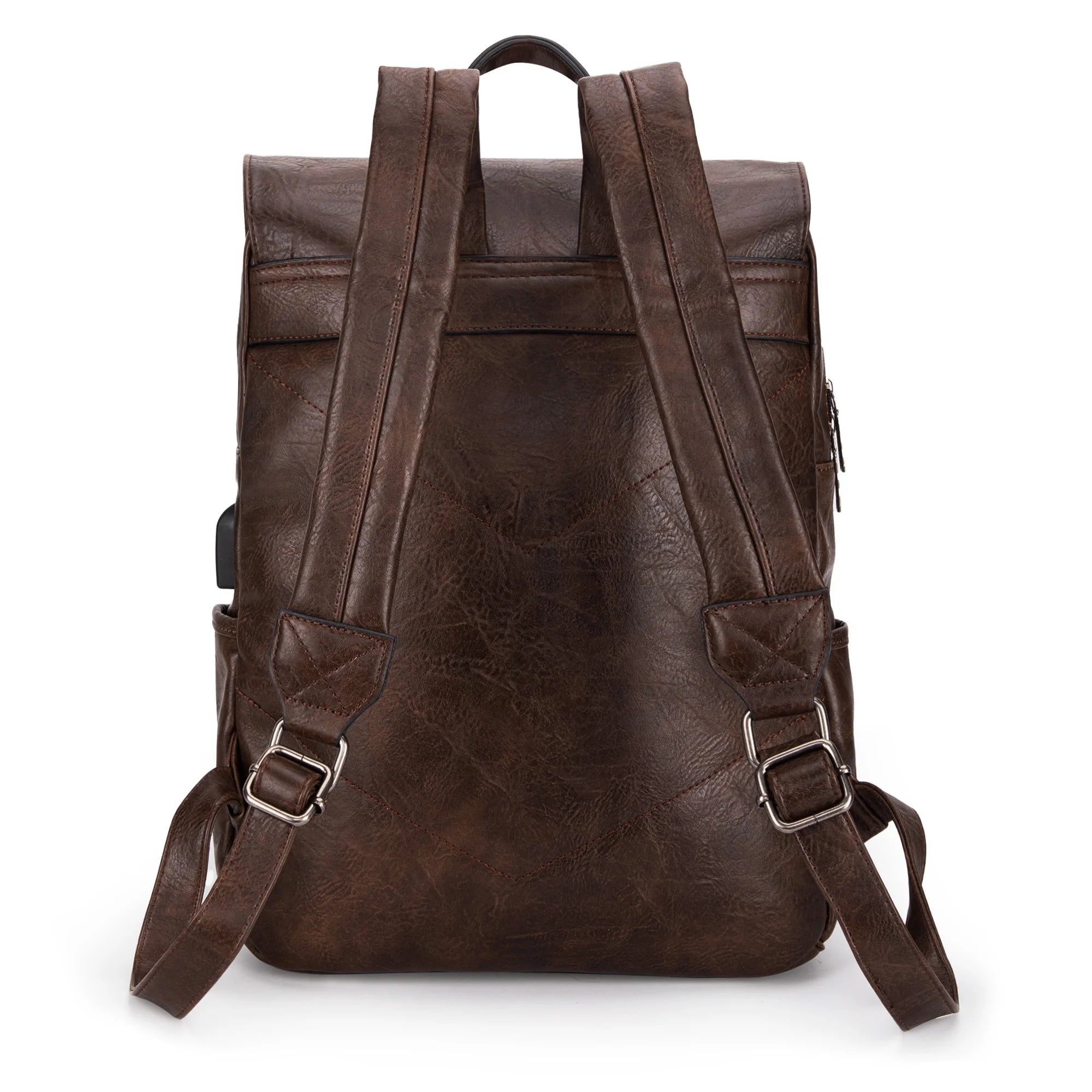 Wrangler Women's Leather Laptop Backpack Purse - Fashionable Pink and Coffee Design