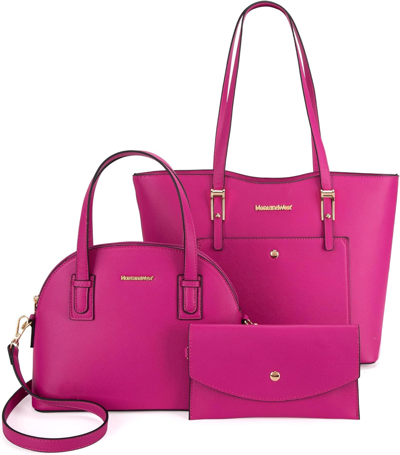 3PCS Purses for Women Tote Bag and Wallet Set Shoulder Satchel Handbags