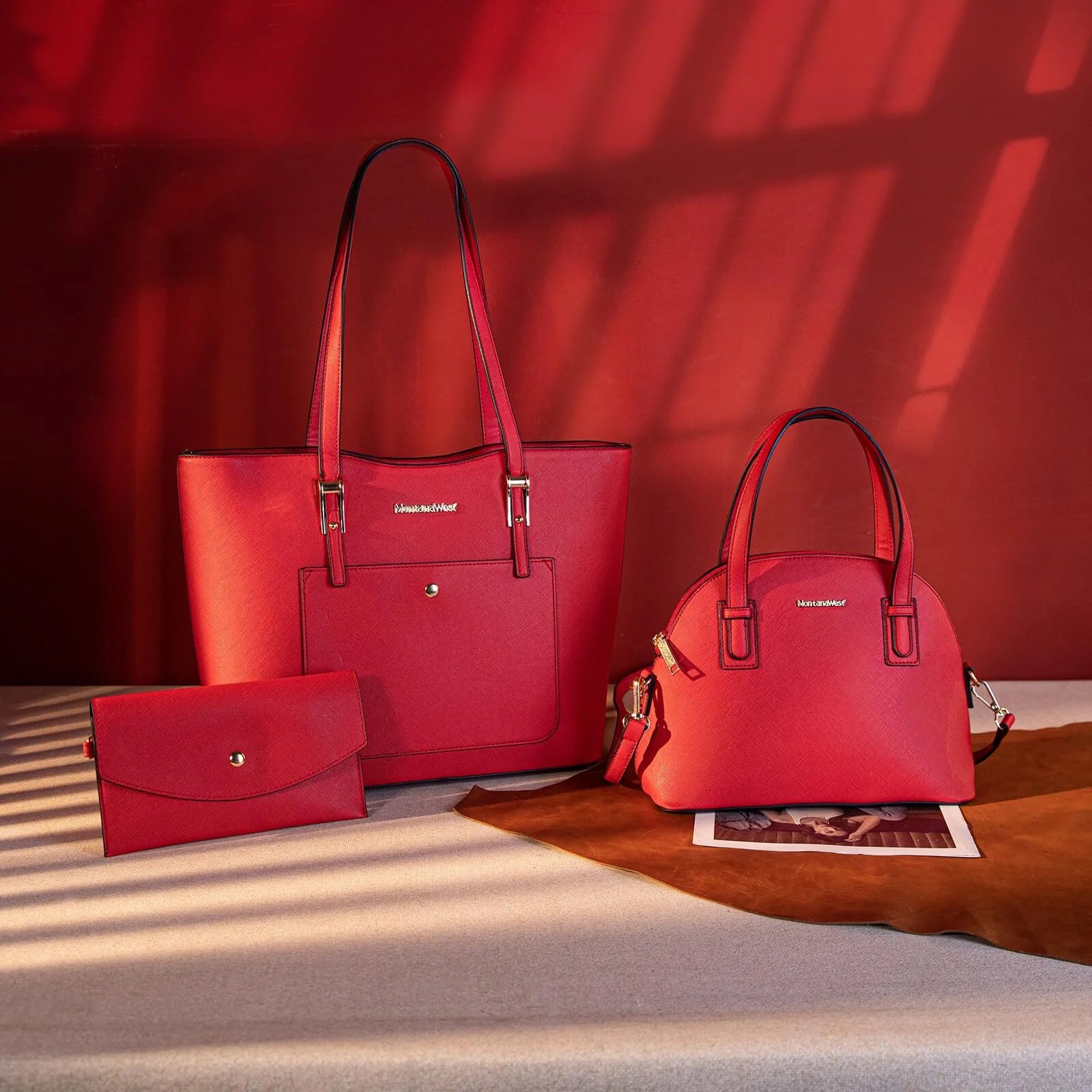 Women's 3-Piece Purse Set: Tote Bag, Handbag, and Wallet with Shoulder and Crossbody Options