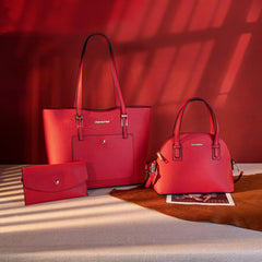 Women's 3-Piece Purse Set: Tote Bag, Handbag, and Wallet with Shoulder and Crossbody Options