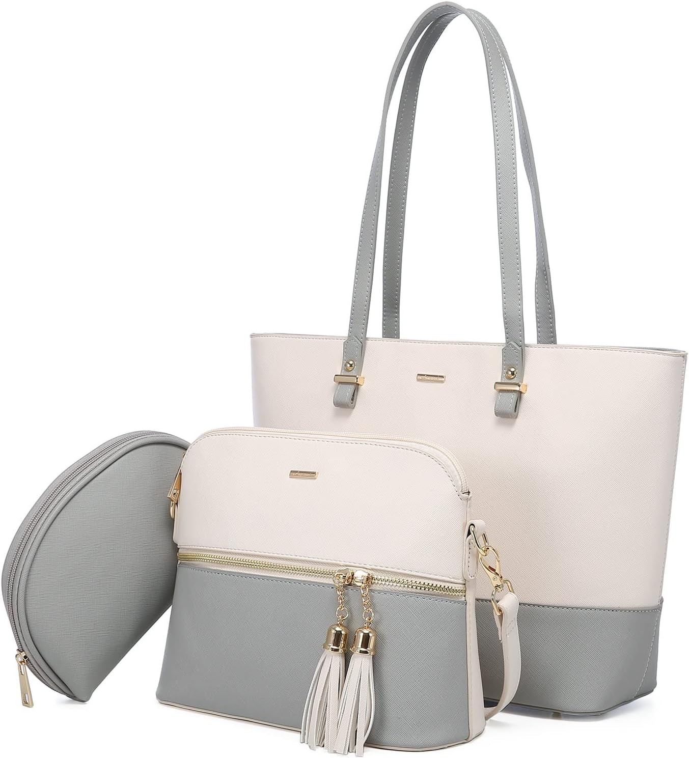 Handbags for Women Shoulder Bags Tote Satchel Hobo 3Pcs Purse Set