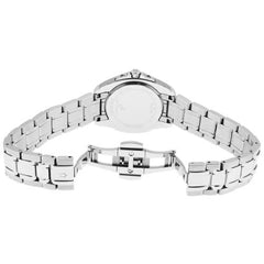 96P115 Women'S Longwood Domed Crystal Accents MOP Dial Steel Precisionist Watch