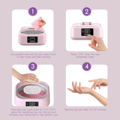 Paraffin Wax Machine for Hand and Feet, Touchscreen 3000Ml Paraffin Wax Warmer with 6 Packs Rose Wax (2.64 Lbs), Paraffin Hot Wax Spa for Therapy, Paraffin Bath for Smooth & Soft Skin