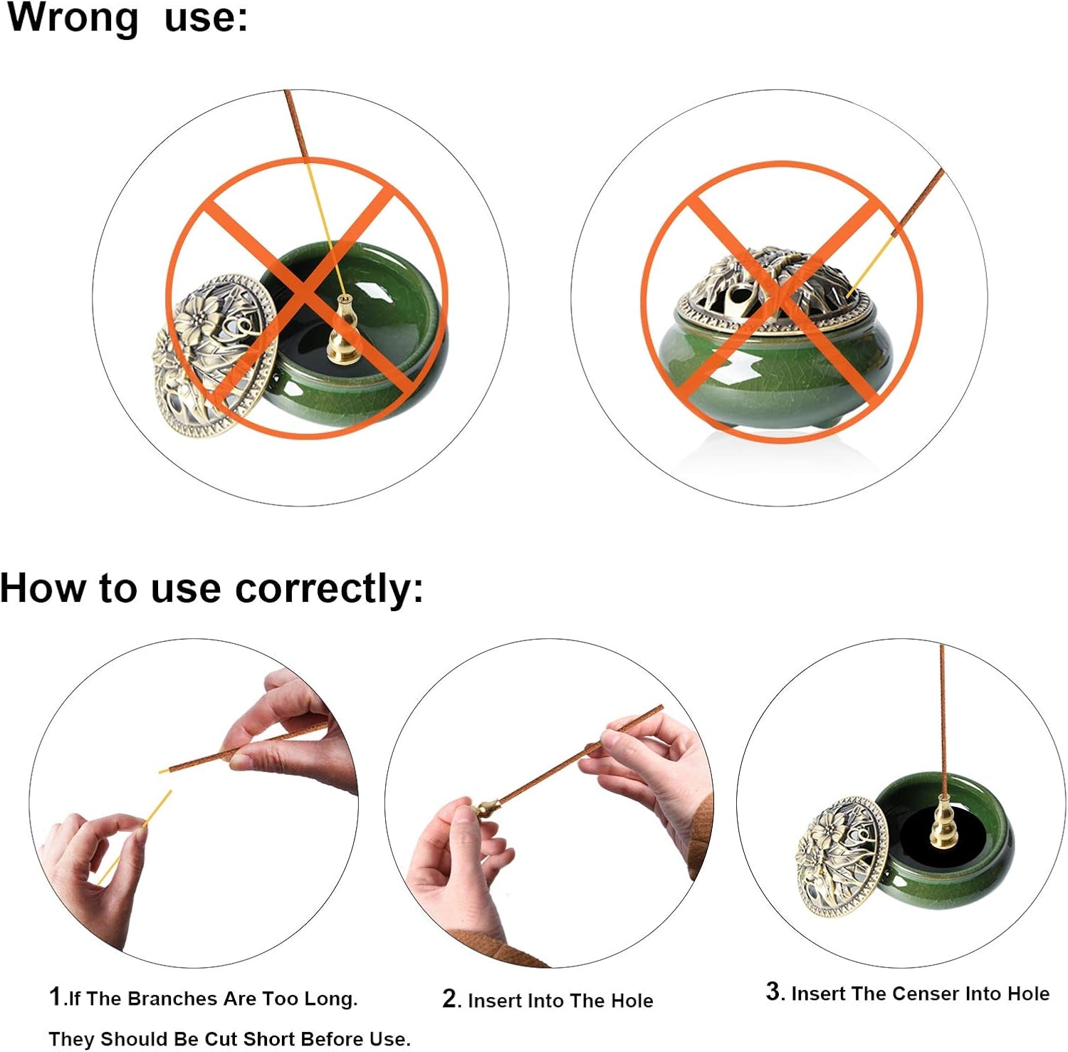 Ceramic Home Decoration Incense Sticks or Cones Burner Porcelain Incense Holder