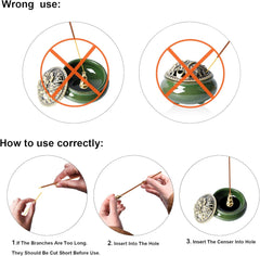 Ceramic Home Decoration Incense Sticks or Cones Burner Porcelain Incense Holder