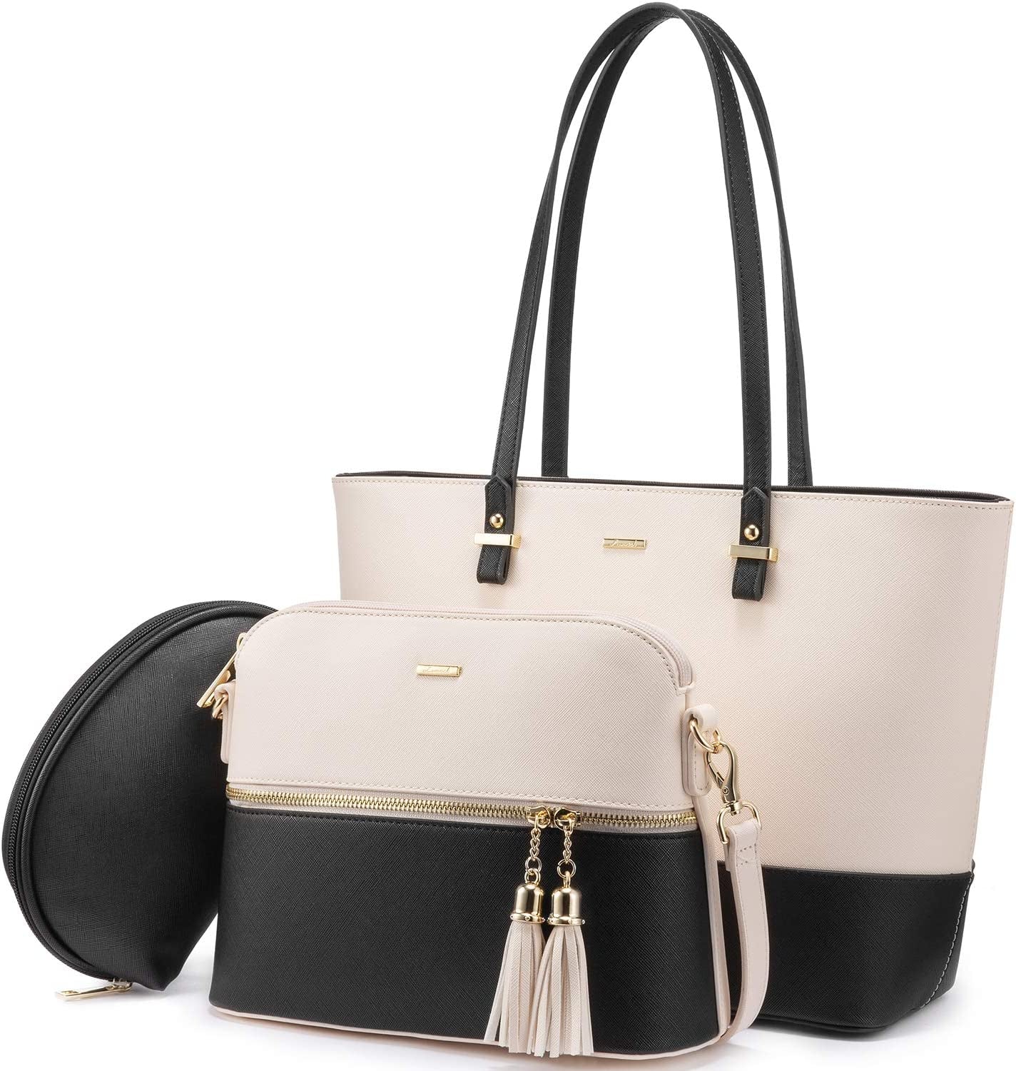 Handbags for Women Shoulder Bags Tote Satchel Hobo 3Pcs Purse Set