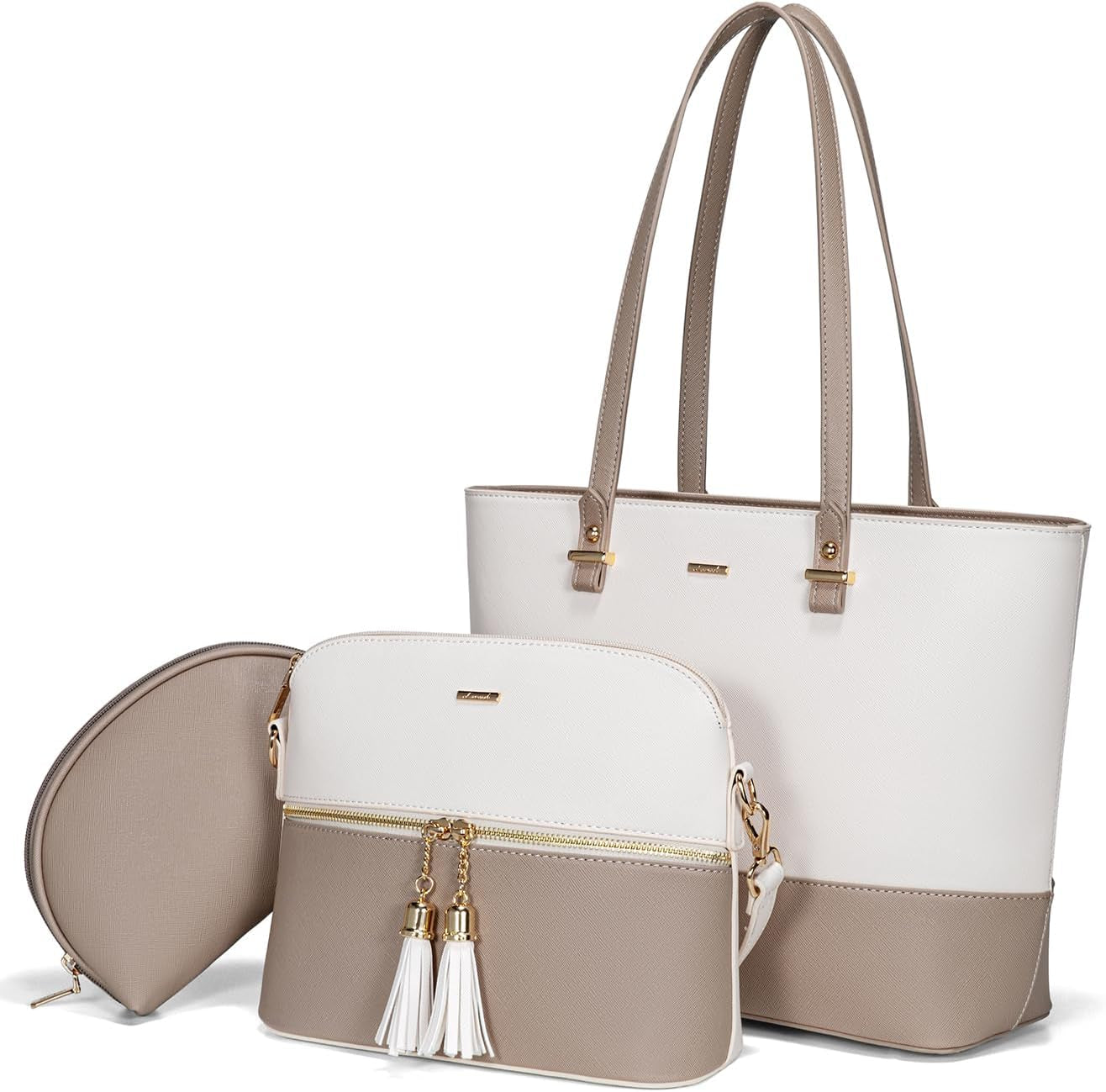 Handbags for Women Shoulder Bags Tote Satchel Hobo 3Pcs Purse Set