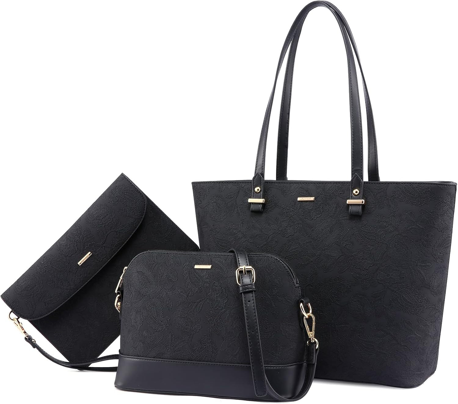 Handbags for Women Shoulder Bags Tote Satchel Hobo 3Pcs Purse Set