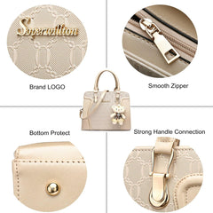 Women'S Fashion Handbags Tote Bags Shoulder Bag Top Handle Satchel Purse Set 4Pcs