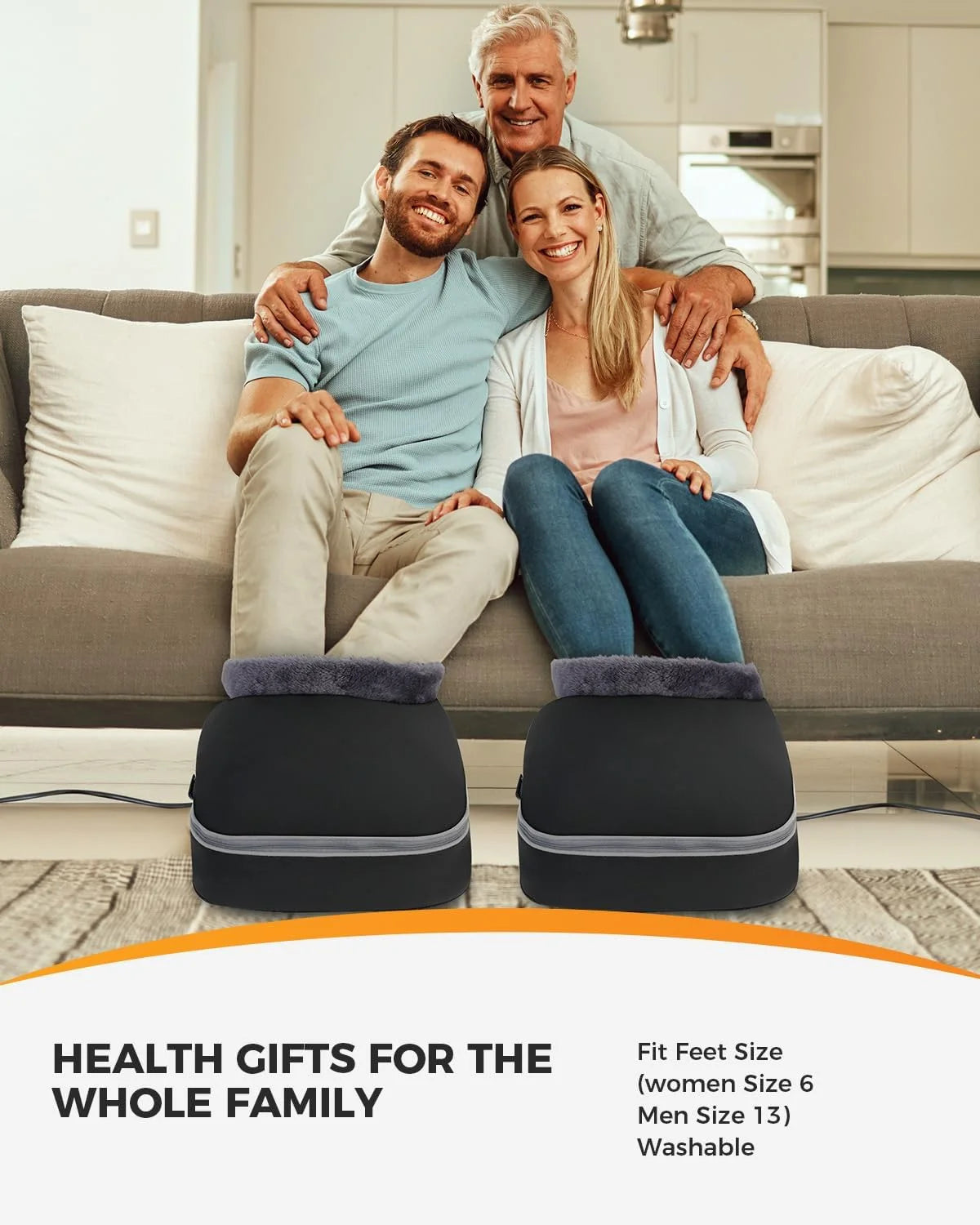 Shiatsu Foot Massager with Heat, Foot Warmer for Tired Blood Circulation, Size 13