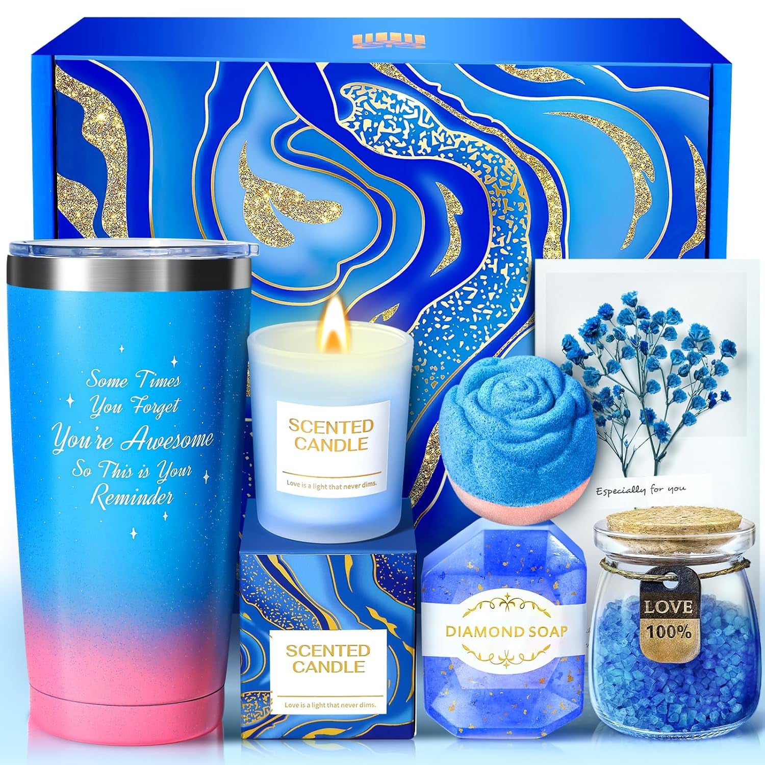 Elegant Spa Gift Baskets for Women - Perfect Birthday, Anniversary, and Thank You Gifts for Girlfriends, Sisters, Moms, and Best Friends